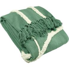 Furn Rainbow Tuft Blankets Green, White