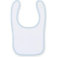 Larkwood Baby Unisex Plain & Contrast Bib (Pack of 2) (One Size) (White/ Pale Blue)