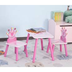 Homcom 3 Pcs Kids Princess & Crown Chair Yrs