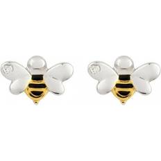 D For Diamond Children's & Plated Bee Stud Earrings