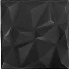 vidaXL 3D Wall Panels 12 pcs 50x50 cm Diamond Black 3 mÂ²