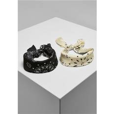 Urban Classics Satin Bandana 2-Pack black/lemon one