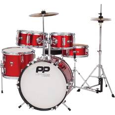 PP Drums Junior 5 Piece Drum Kit Metallic Red