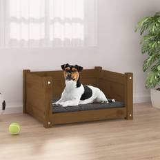 vidaXL Dog Bed Honey Brown Solid Pine Wood Brown