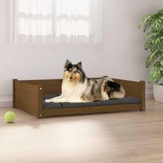 vidaXL Dog Bed Honey Brown 95.5x65.5x28 Solid Pine Wood