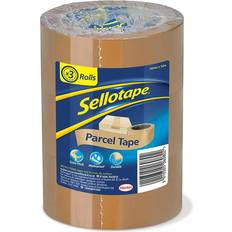 Brown Desktop Stationery Sellotape High-Strength Packaging for Professional&Office Use, 3Rolls