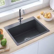 vidaXL Handmade Kitchen Sink Black