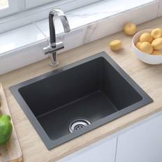 vidaXL Handmade Kitchen Sink Black