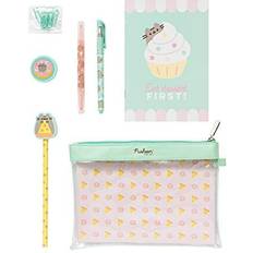 Grupo Erik Pusheen Foodie Super Stationery Set Pens and Pencil with Eraser Topper Large Pencil Case Paper Clips Sharpener Notes Pusheen Pencil Case Pusheen Gift Kawaii Stationery