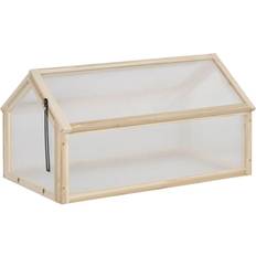 OutSunny Mini Greenhouses OutSunny Wooden Cold Frame Greenhouse Garden Polycarbonate Grow