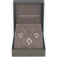 Simply Silver Sterling 925 Heart Set