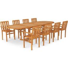 vidaXL 3059620 Patio Dining Set, 1 Table incl. 8 Chairs