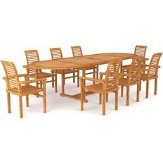 vidaXL 3059619 Patio Dining Set, 1 Table incl. 8 Chairs
