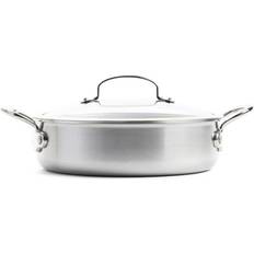 Silver Shallow Casseroles GreenPan Premiere with lid 3.8 L 26 cm