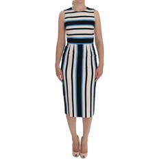 Dolce & Gabbana Striped Silk Stretch Sheath Dress