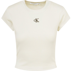 Calvin Klein Beige Tops Calvin Klein Slim Rib Cropped T-shirt