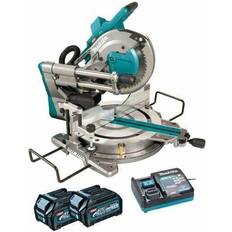 Makita Battery Power Saws Makita LS004GD202 40VMAX XGT 216mm Sliding Compound Mitre Saw With 2x 2.5Ah Batteries