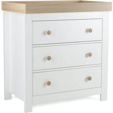 CuddleCo Clara 3 Drawer Dresser Satin White/Driftwood Ash