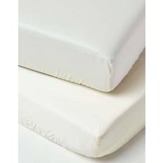 Homescapes Cream Organic Cotton Cot Bed Fitted Sheets 400 Thread Count, 2