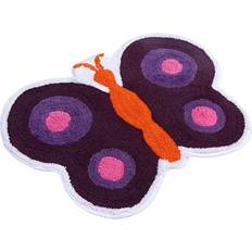 Homescapes Cotton Tufted Washable Purple Butterfly Children Rug