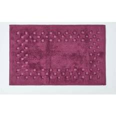 Homescapes Aubergine, Bath Mat Check Border Bath Purple