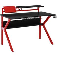 Homcom MDF Spacious Gaming Desk Red