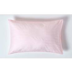 Homescapes Egyptian Cotton Satin Stripe Housewife Thread Count Pillow Case Pink