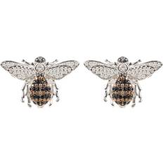 Latelita Honey Bee Stud Earrings - Silver/Multicolour