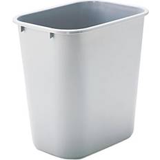 Rubbermaid Commercial Deskside Plastic Wastebasket, Rectangular, 7 Gal, RCP295600GY