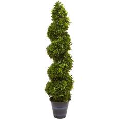 Nearly Natural Boxwood Spiral Topiary w/ Planter