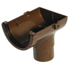 FloPlast 76mm MiniFlo Gutter Stop End Outlet Brown