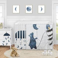 Gold Bed Set Kid's Room Sweet Jojo Designs Moon Bear 4-Piece Crib Bedding