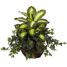 Nearly Natural Dieffenbachia & Ivy In Planter Figurine