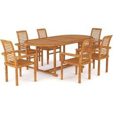 vidaXL 3059611 Patio Dining Set, 1 Table incl. 6 Chairs