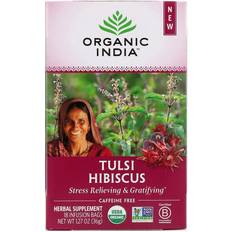 Organic India Tulsi Tea Hibiscus Caffeine-Free 18