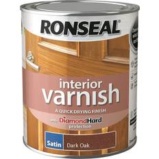 Ronseal Brown - Wood Protection Paint Ronseal Interior Varnish Wood Protection Dark Oak 0.75L