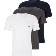 HUGO BOSS Blue - Men Tops HUGO BOSS Logo-embroidered T-shirts 3-pack - White/Blue/Grey