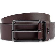 HUGO BOSS Blue - Men Accessories HUGO BOSS Smooth-leather belt with logo-lettering keeper