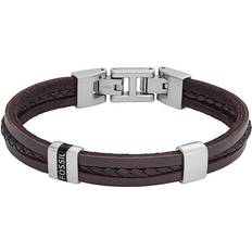 Fossil Men Leather Essentials Leather Strap Bracelet