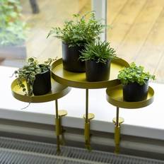 Esschert Design Plant Tray with Clamp Round Gold S Tray