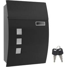Black Letterboxes Songmics Mailbox, Wall-Mounted Lockable Post Letter Box with