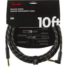 Fender Deluxe Series Instrument Cable 10 Foot Straight/Angle Black Tweed