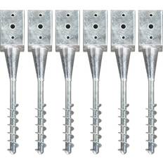 vidaXL Ground Spikes Silver n/a