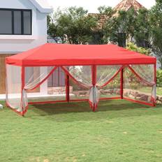 vidaXL red Folding Party Tent with Sidewalls Red Gazebo Pavilion Marquee