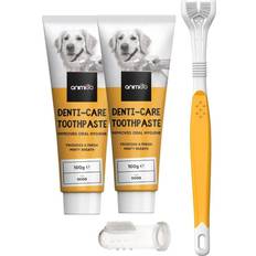 Animigo Denti Care Kit Set Of 4 Mint Toothpaste 2X100G, 1 Triple Head Dog