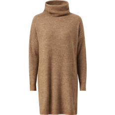 Vila Knit Turtleneck Tunic - Toasted Coconut