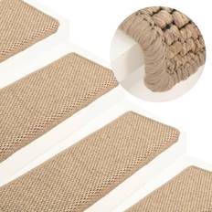 Stair Carpets vidaXL Self-adhesive Stair Mats Sisal-Look 15 65x25 Beige