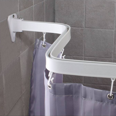 White Shower Curtain Rods Duschy Draperiskena Flex