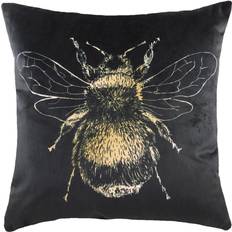 Evans Lichfield Gold Bee Cushion Complete Decoration Pillows Black, Gold