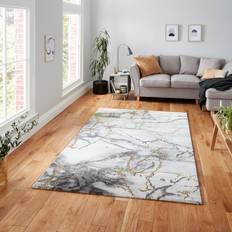 Think Rugs Craft 23270 Marble Effect Gold, White 160x220cm